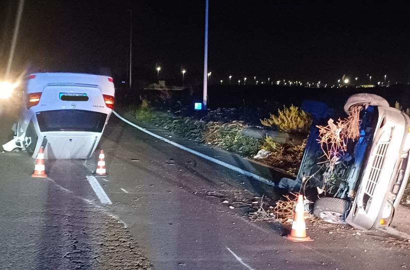 Maglie, due auto si ribaltano sulla tangenziale: traffico rallentato