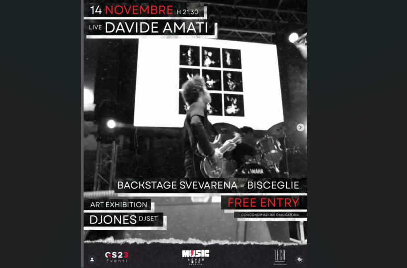 A Bisceglie riparte anche per la stagione invernale il Music 4Ever Festival, tra musica e arti visive