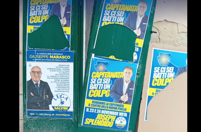 Manfredonia, vandalizzata la sede della Lega e il Comitato di Joseph Splendido