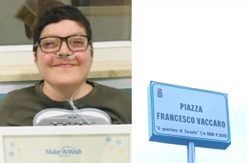 Ai Tamburi intitolata una piazza a Francesco Vaccaro, il «guerriero di Taranto» morto a 20 anni per anemia emolitica