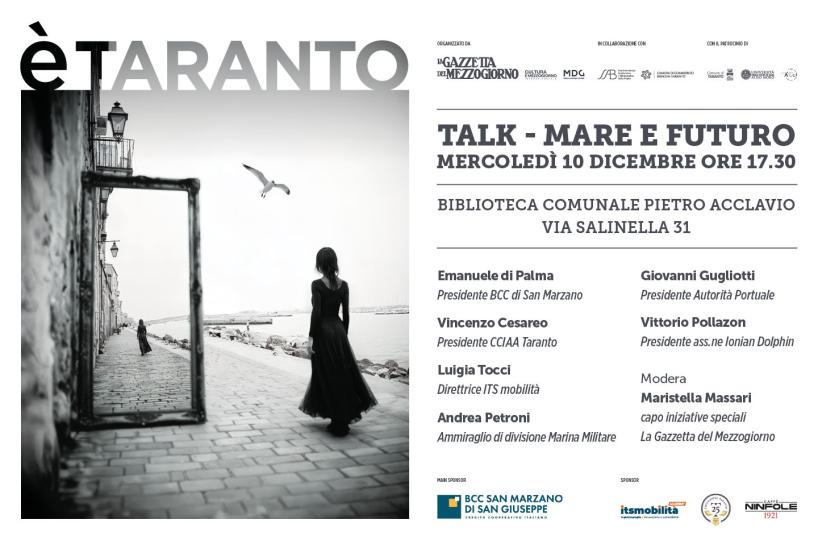 A «È Taranto» si parla di "Mare e Futuro”: un talk per ripensare il rapporto con il mare