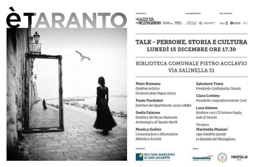 A «È Taranto» un nuovo talk su persone, storia e cultura: cos'è l'eredità di una città