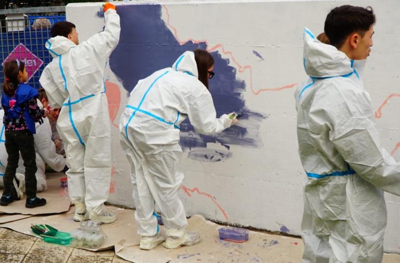 Al Giardino Morvillo nasce il murale della lotta greco-romana: arte e memoria in prima linea