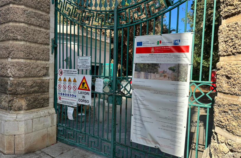 Barletta, parte il conto alla rovescia: Villa Bonelli verso la riapertura