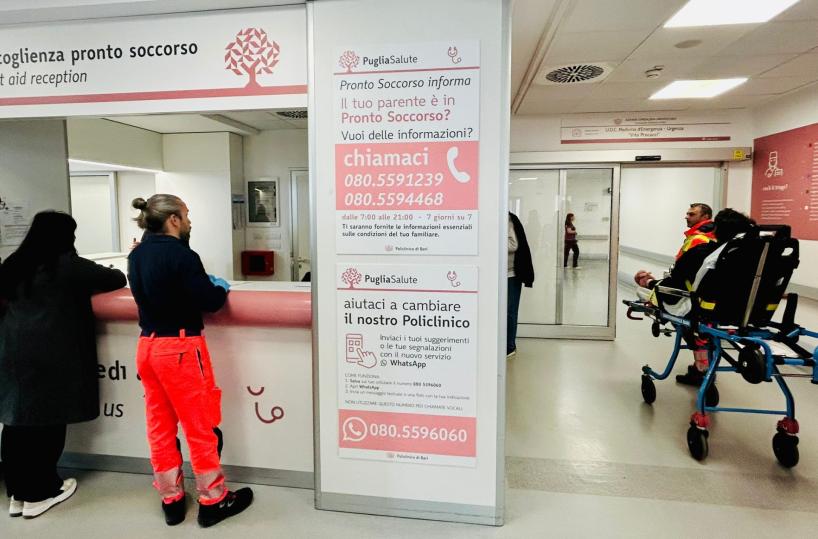 Al Policlinico di Bari in calo le violenze sugli operatori sanitari (anche al ps): la maggior parte sono di tipo verbale