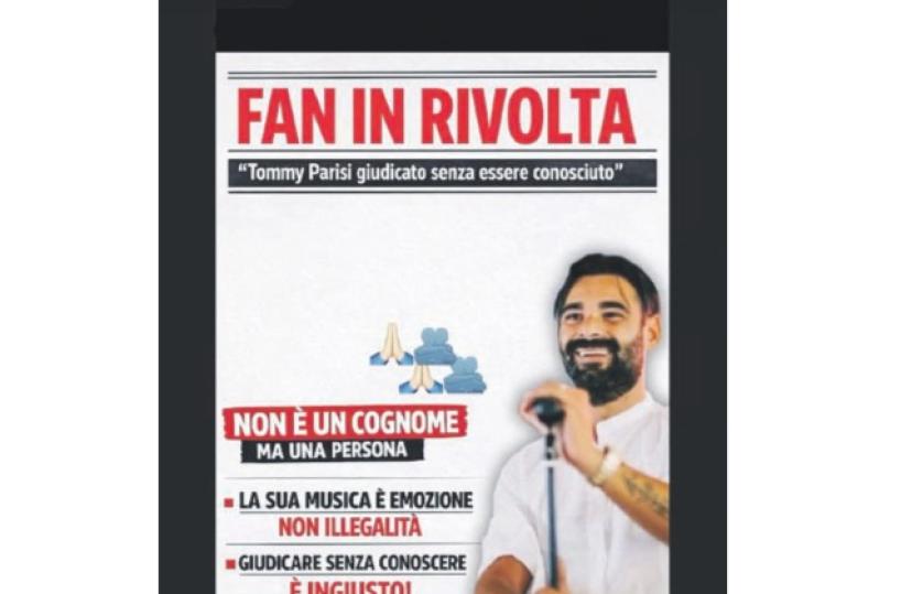 Bari, &laquo;Non ascoltate Tommy Parisi&raquo;: dopo l'appello di Colosimo sui social scatta la rivolta dei fan