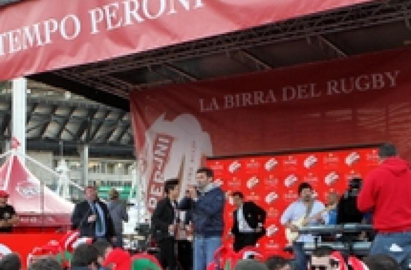 Rugby:Italia-Galles,festa Peroni Village