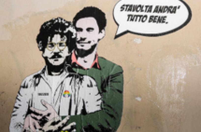 Rome mural shows Regeni comforting Zaki
