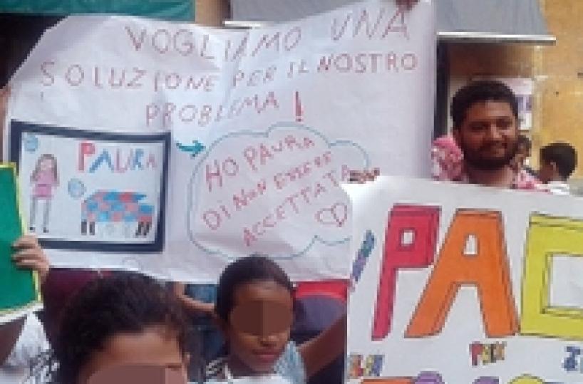 Migrant children return to school canteens in Lodi