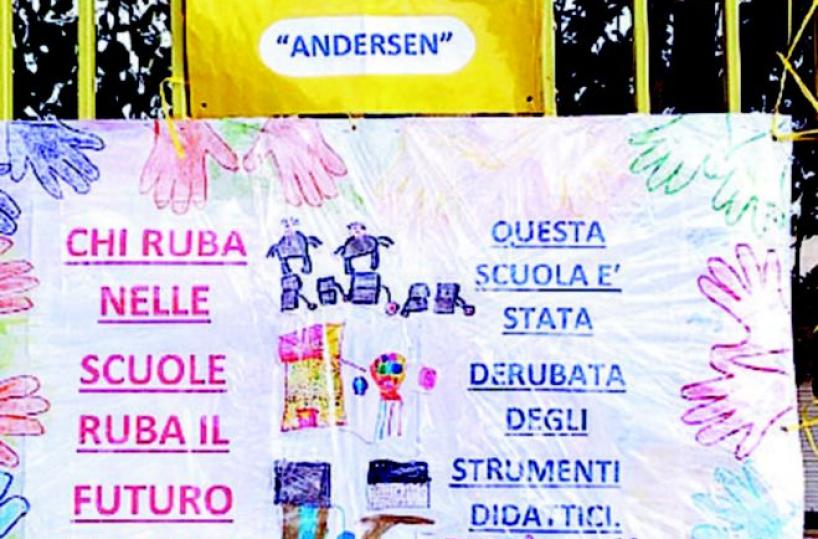 «Ladri, vergognatevi di rubare anche in una scuola materna»