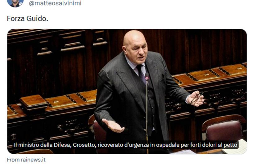 Crosetto presenta denuncia dopo hackeraggio dell'account