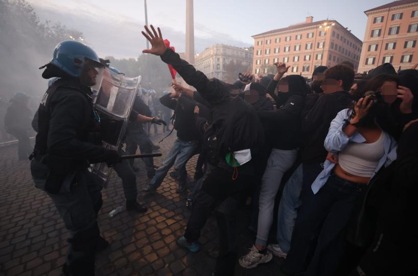 Scontri a corteo pro-Pal a Roma, 200 identificati