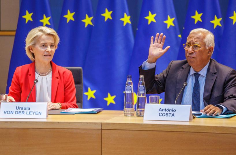 Oggi videocall tra Costa, von der Leyen, Macron e Merz