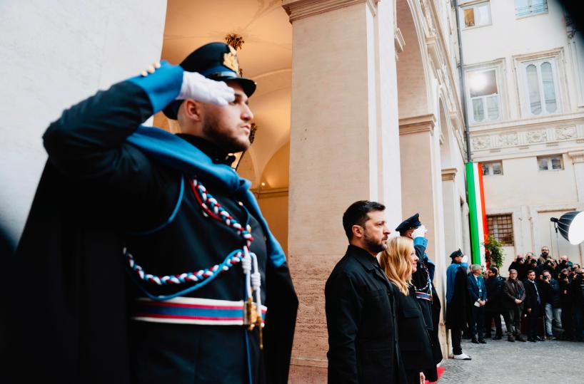 P.Chigi, Meloni e Zelensky condividono i prossimi passi verso una pace giusta