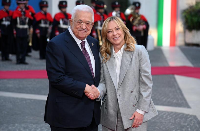 Abu Mazen lascia Palazzo Chigi, mezz'ora di incontro con Meloni