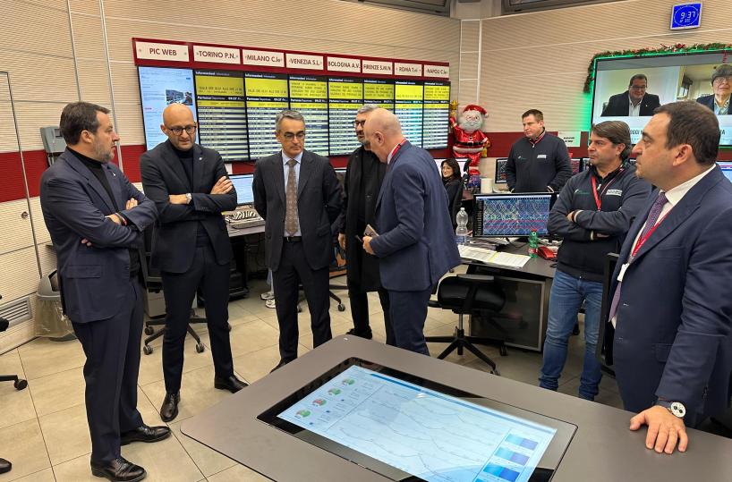 Salvini torna alla centrale operativa Fs, garantito 100% servizio su l'AV Roma-Milano