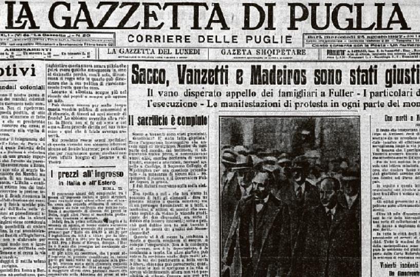 La condanna di Sacco e Vanzetti. E lo sciopero dei lavoratori edili