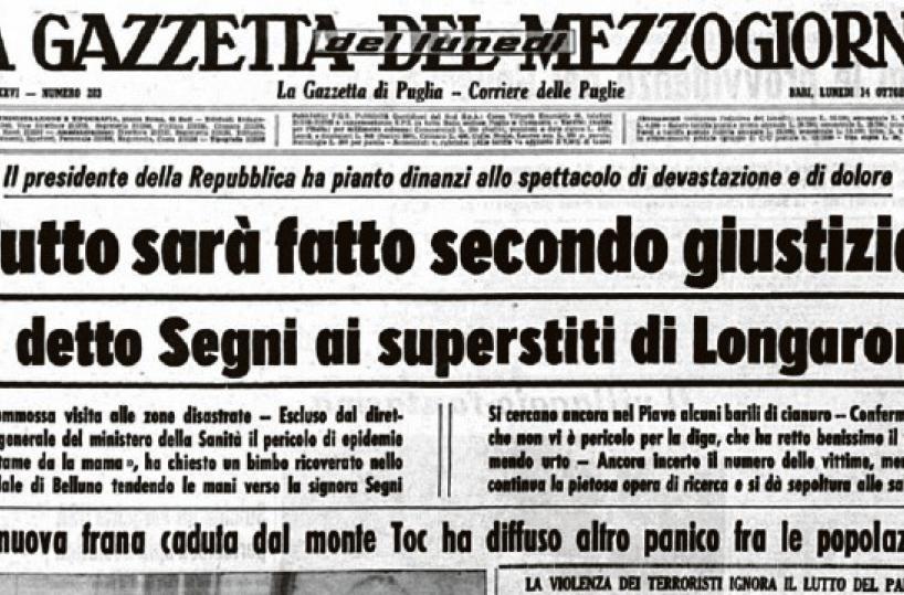 Il disastro del Vajont nel ’63. Nasce il Pd, Veltroni segretario