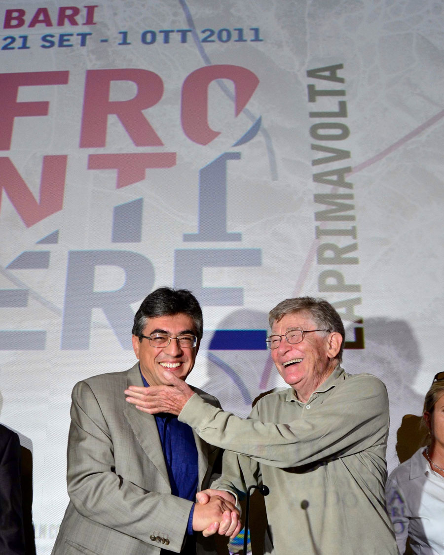 Ermanno Olmi con l'autore dell'articolo, Oscar Iarusii