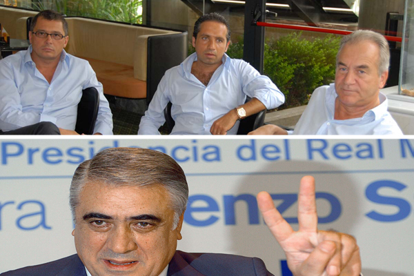 Claude Cohen, Paolo Stancarone e Marco Vedeo - Sotto Lorenzo Sanz, ex presidente del Real Madrid