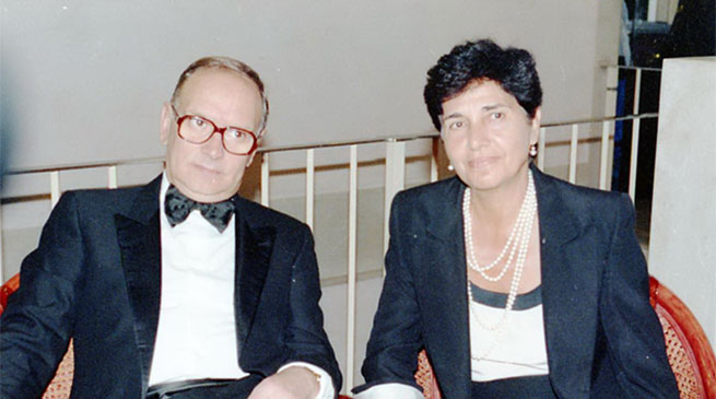 Ennio Morricone con la moglievMaria Travia