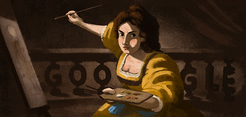 Artemisia Gentileschi nel doodle di Google
